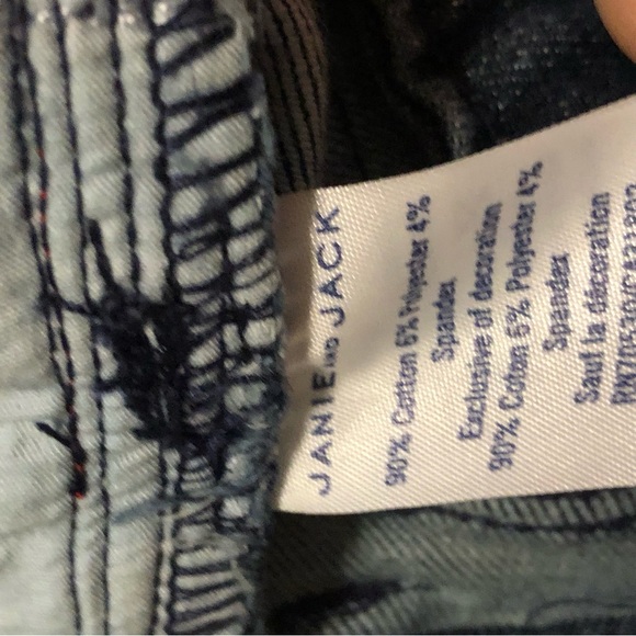 Jack Denim By Janie and Jack Side Stripe Crop Jeans Raw Hem Adjustable Waist - Picture 13 of 14